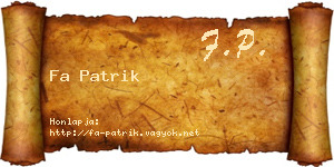 Fa Patrik névjegykártya