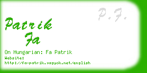 patrik fa business card
